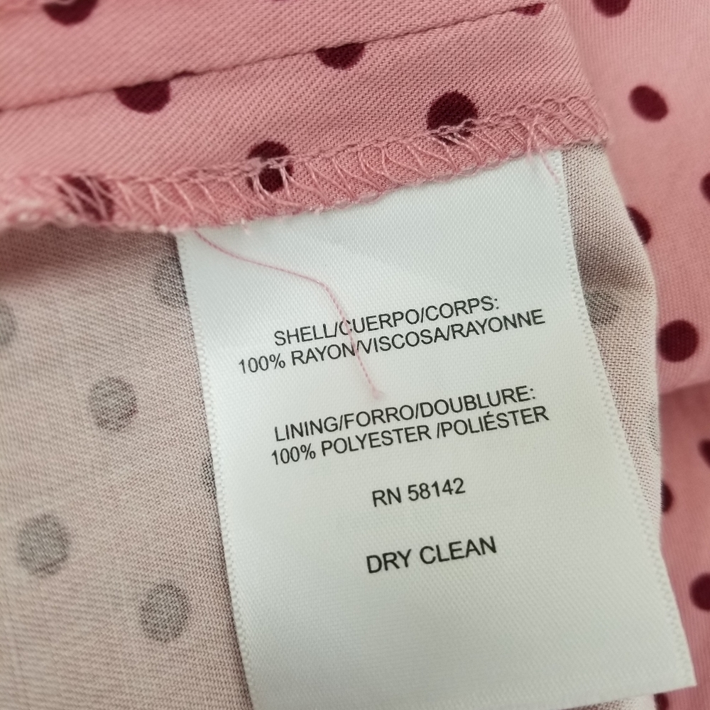 Gal Meets Glam Corinne Mauve Polka Dot Cinch Waist A-line Dress Size Small - Picture 14 of 15
